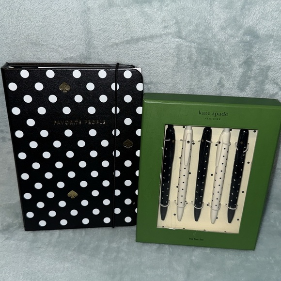kate spade Black and White Polka Dot Address Book with Pen Set - Picture 10 of 10